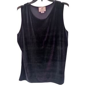 Linda Karen Black Velvet Sleeveless Top Size XL Whimsigoth Evening Wear 90s Y2K